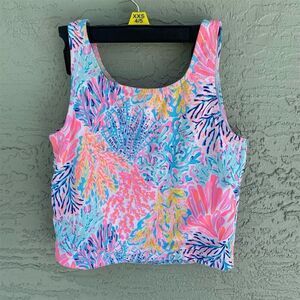 Lilly Pulitzer Girls Bathing Suit Tank Top XXS 4/5 Coral Reef Print